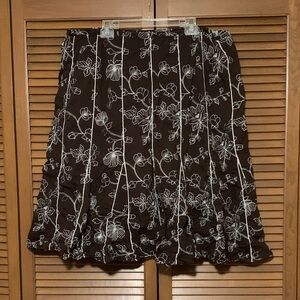 JM Collection 100% Cotton Embroidered Floral Skirt 22W